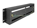 Miniatyrbilde 5 av 5: Delock 19" effektbryterlist med deksel og DIN-skinne 3 HE metall sort
