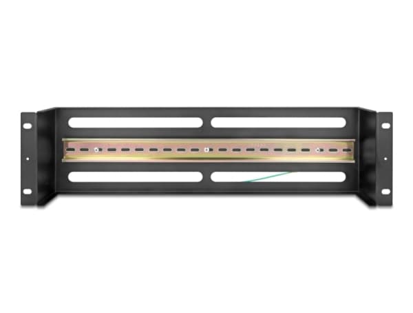 Delock 19" effektbryterlist med deksel og DIN-skinne 3 HE metall sort