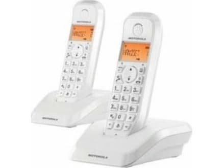 Motorola S12 Duo, DECT-telefon, nummervisning, hvit Hvit