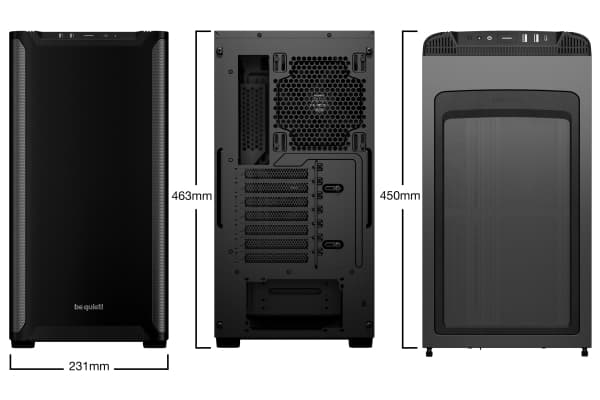 be quiet! Pure Base 501 - Midi-tårn - ATX - ingen strømforsyning (ATX / PS/2) - svart - USB/lyd