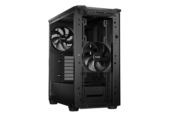 be quiet! Pure Base 501 Airflow Window - Midi-tårn - ATX - sidepanel med vindu (herdet glass) - ingen strømforsyning (ATX / PS/2) - svart - USB/lyd