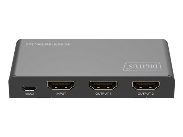 DIGITUS - Video/lyd-splitter - 4K, 1x2 - 2 x HDMI - stasjonær