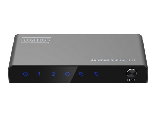 DIGITUS - Video/lyd-splitter - 4K, 1x2 - 2 x HDMI - stasjonær