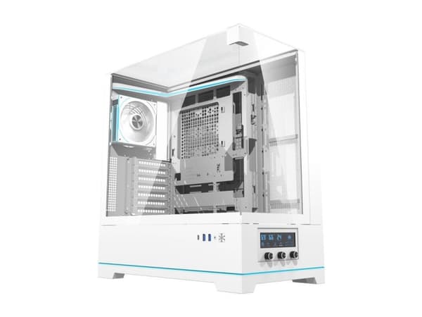 Darkflash-deksel Darkflash DY450-PRO datamaskinveske med vifte (hvit)