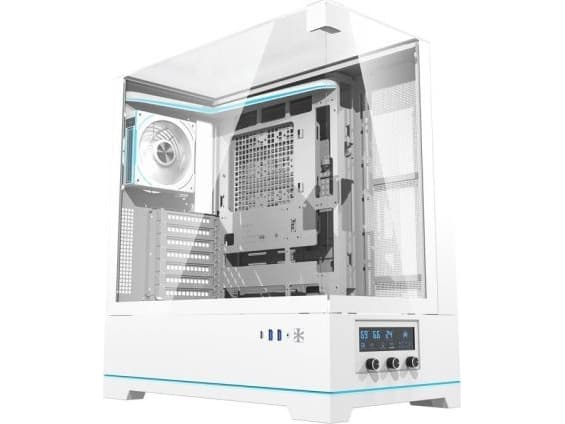 Darkflash tietokonekotelo Darkflash DY450 PRO tuulettimella (valkoinen)