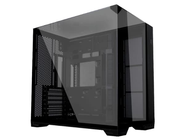 Lian Li O11 Vision - - genomskinlig sidopanel (härdat glas) - ingen strömförsörjning - USB/ljud Svart
