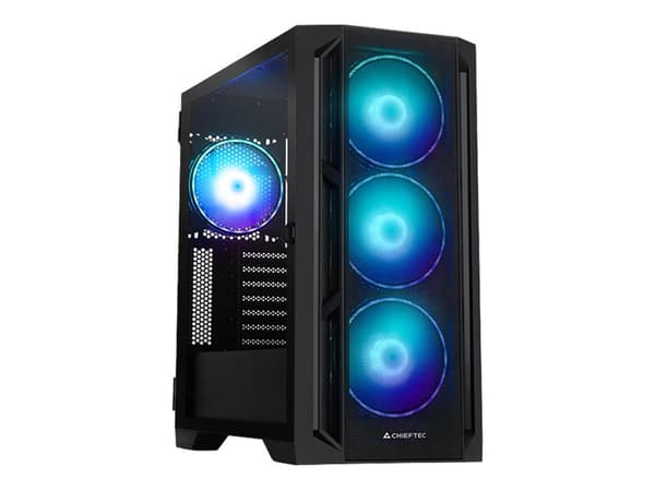 Chieftec APEX LUMO - Tower - utvidet ATX (E-ATX) - sidepanel med vindu (herdet glass) - ingen strømforsyning (ATX) - svart - USB/lyd