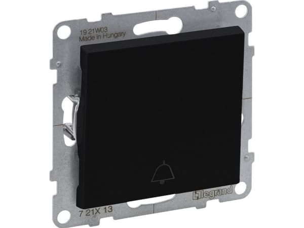 Legrand SUNO - Enkel tryckknapp med klocksymbol - 6 A - 250 V~ - automatiska terminaler, Svart - Legrand 721413 himp