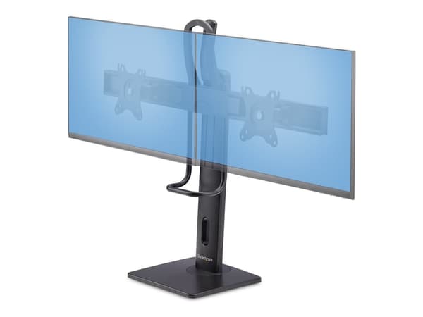 StarTech.com Crossbar Dual Monitor Desk Stand, Double 27inch Screens/VESA - Ställ - för 2 monitorer - plast, aluminium, stål - svart - skärmstorlek: