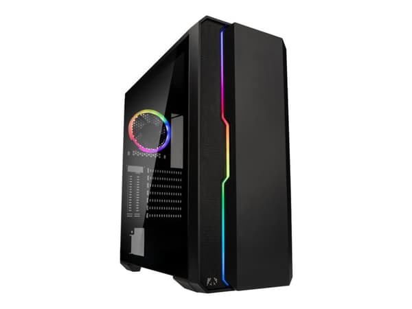 Kolink Balance - Mid tower - utökad ATX - genomskinlig sidopanel (härdat glas) - ingen strömförsörjning (ATX) - svart - USB/ljud
