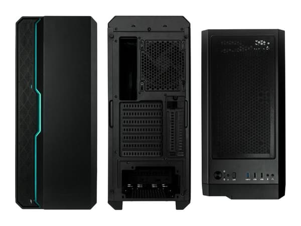 Kolink Balance - Mid tower - utökad ATX - genomskinlig sidopanel (härdat glas) - ingen strömförsörjning (ATX) - svart - USB/ljud