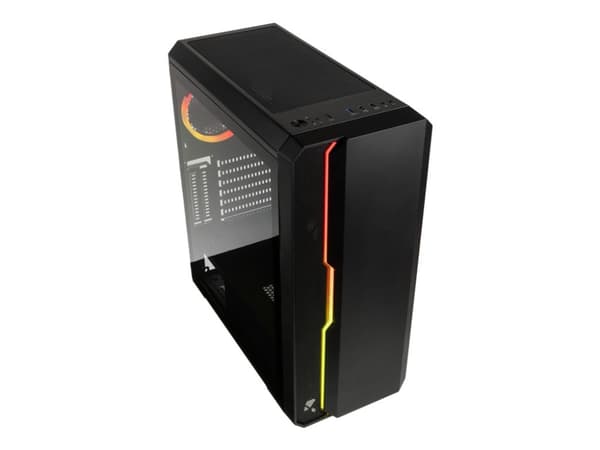 Kolink Balance - Mid tower - utökad ATX - genomskinlig sidopanel (härdat glas) - ingen strömförsörjning (ATX) - svart - USB/ljud