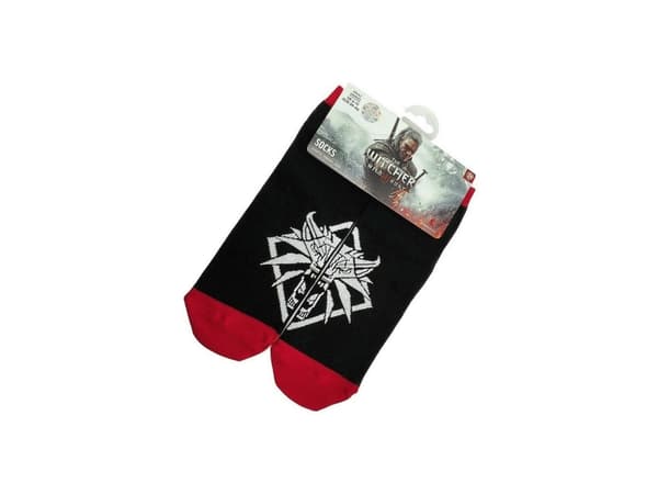 Cenega The Witcher 3 Wolf, Crew-sokker, svarte, voksne, unisex, 39 - 46, polske