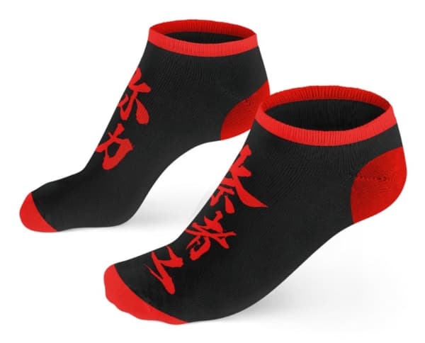 Cenega Assassin''s Creed Shadows, Crew-sukat, Musta, Punainen, Aikuinen, Unisex, 39 - 46, Nilkkapituinen