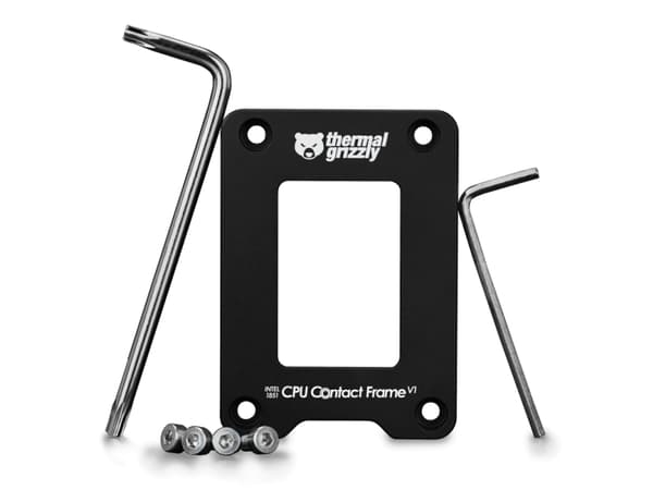 Thermal Grizzly TG-CF-I1851-V1, Uppgraderingssats för ram, Gjuten aluminium, Svart, LGA 1851, 71 mm, 51 mm