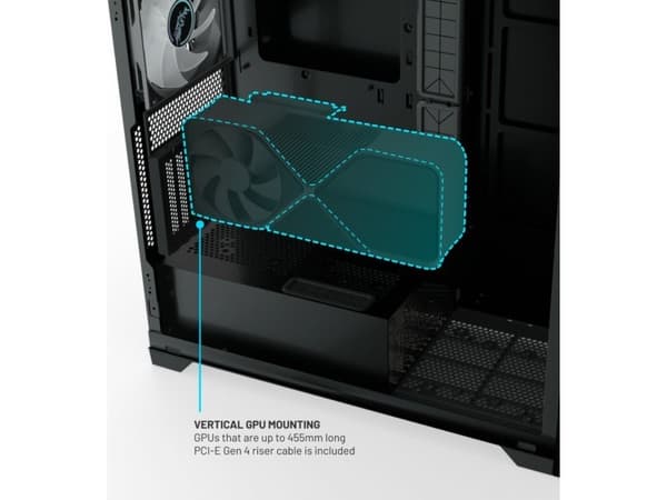 Valkyrie VK02 LCD, tower case (black, tempered glass) Svart