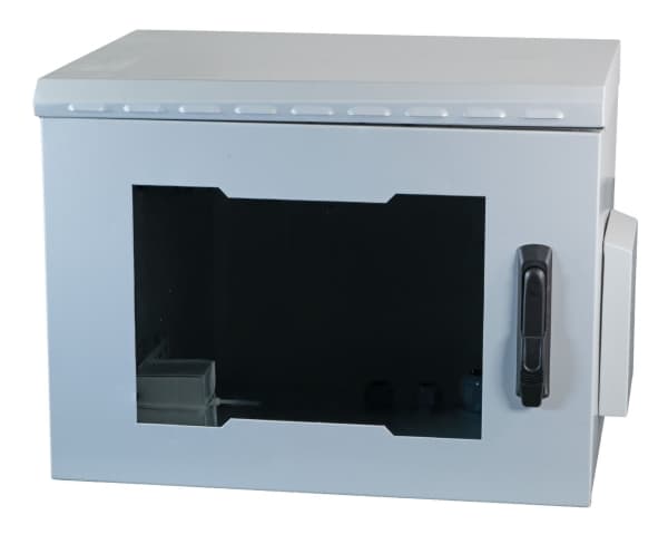 EFB Elektronik 691712IP55.2G, Veggmonterbar hylle, 12U, 100 kg, Nøkkellås, Grå