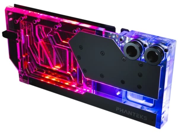 Phanteks Glacier G40, Vannblokk, Akryl, Polyetylentereftalat-glykol (PETG), Polyvinylklorid (PVC), Sort, Gjennomsiktig, GPU, Grafikkort, ASUS ROG Str