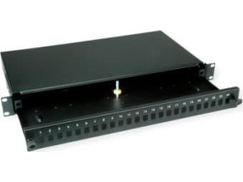 Verdi VERDI 19 fiberpatchboks, tom 1 HE, utvidbar, egnet for 24x SC-DX eller 24x LC 4-ganger Sort