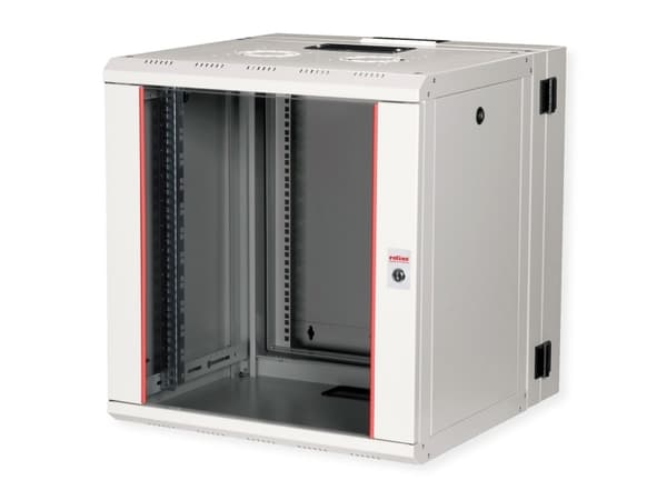 ROLINE 26.21.0012, Väggmonterad rack, 12U, 50 kg, Knapplås, Kuggskenor, 34,9 kg