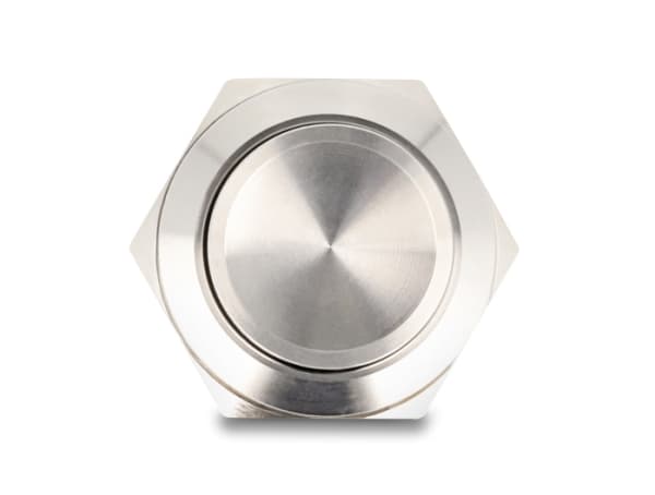 Delock - Push button - for 19 mm installation, 3 x solder connection - panelmonterbar - AC 230 V - sølv