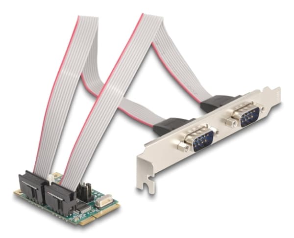 Delock - Seriell adapter - PCI Express 1.2 helt minikort låg profil - RS-232 x 2