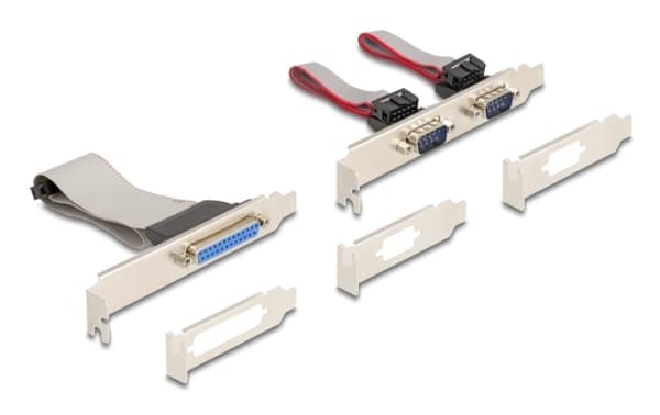 Delock Mini PCIe I/O PCIe full størrelse 1 x parallell, 2 x seriell RS-232 med strømforsyning 5 V / 12 V