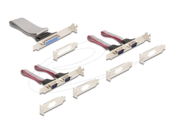 Delock - Parallellt/seriellt kort - PCI Express 1.2 helt minikort låg profil - RS-232 x 4 + IEEE 1284 x 1