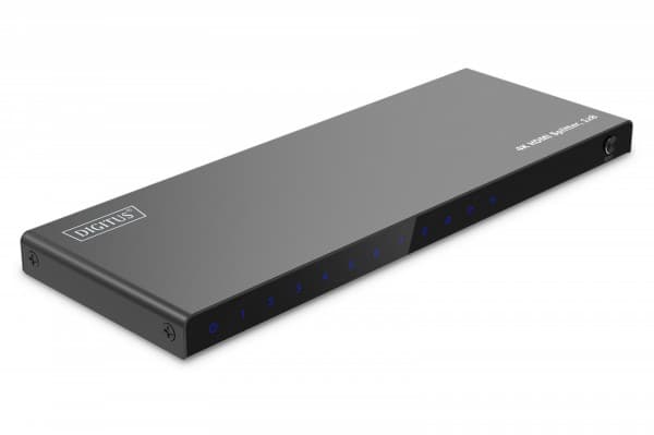 Digitus 4K HDMI Splitter, 1x8, HDMI, 8x HDMI, 3840 x 2160 pixels, Black, Metal, 4K Ultra HD