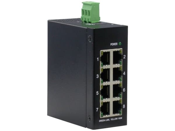 ROLINE Industrial Switch, 8x RJ-45, unmanaged, Full duplex