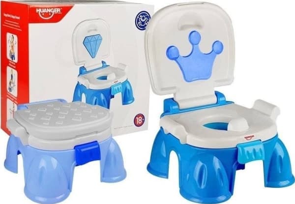 LeanToys Potta Blå med krona för baby