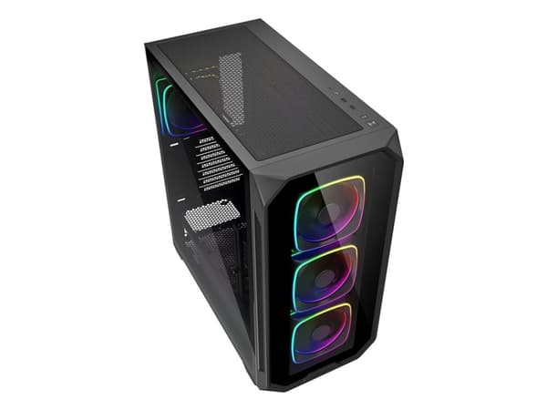 Sharkoon AK5G RGB, Midi Tower, PC, Svart, ATX, micro ATX, Mini-ITX, Multi, Fall fläktar