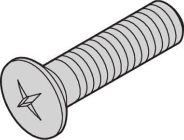 SCHROFF försänkt skruv, upphöjd, korsspår, M2,5x10 mm, förnicklat stål