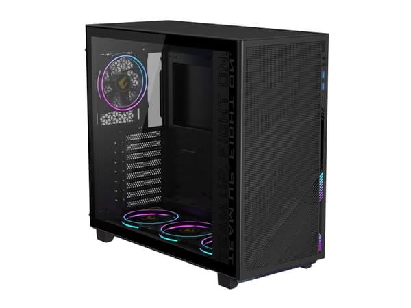 AORUS C400 GLASS - Keskitorni - ATX - sivupaneeli ikkunalla (karkaistu lasi) - ei virtalähdettä (ATX) - musta - USB/ääni