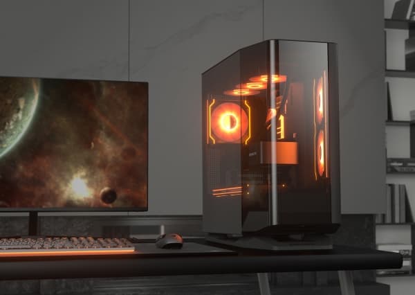 COUGAR Gaming FV270, Midi Tower, PC, Svart, ATX, CEB, EATX, micro ATX, Mini-ITX, Metall, Plast, Härdat glas, Spela