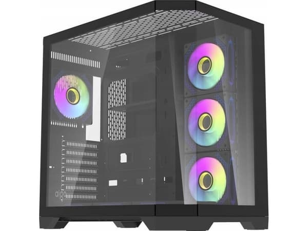 Darkflash Darflash FT418 PRO PC-chassi + 7 aRGB-fläktar (svart)