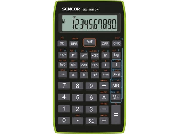 Sencor kalkulator Sencor kalkulator, SEC 105 GN, svart, skole, 10 siffer, grønn ramme - SEC 105 GN