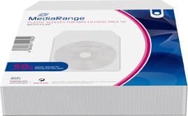 MediaRange Zubehör CD-/DVD-Rohlinge, Sleeve til laptop, 1 disker, Gjennomsiktig, Plast, 120 mm, RoHS