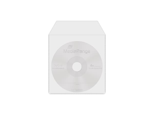 MediaRange Zubehör CD-/DVD-Rohlinge, Sleeve til laptop, 1 disker, Gjennomsiktig, Plast, 120 mm, RoHS