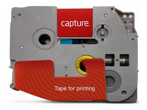 Capture - Nylon - svart på hvitt - Rull (1,8 cm x 8 m) 1 kassett(er) hengeboks - laminert teip (alternativ for: Brother TZE241)