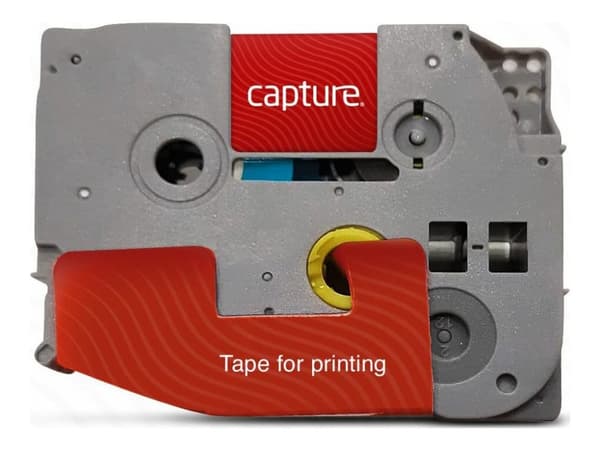 Capture - Nylon - svart på transparent - Rulle (0,6 cm x 8 m) 1 kassett(er) hängande låda - bandlaminat (alternativ för: Brother TZE111)