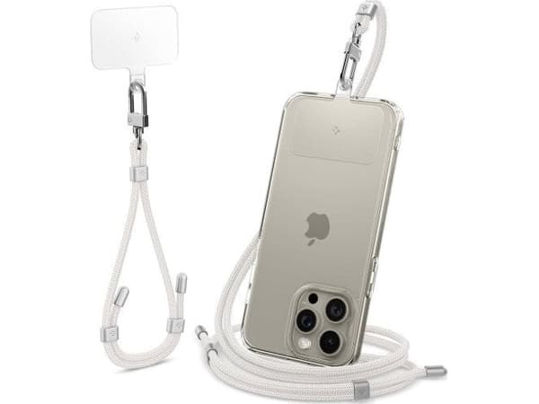 Spigen Universal Strap Set Crossbody & Wrist phone lanyard set pearl white AFA08365