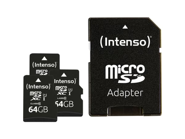 Intenso 3423593, 64 GB, MicroSD, Class 10, UHS-I, 90 MB/s, Class 1 (U1)