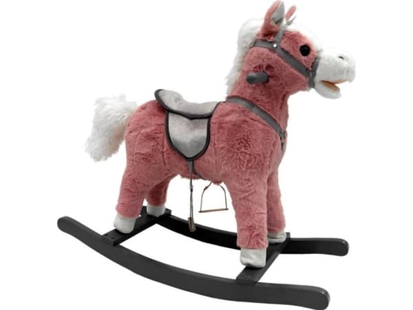 LeanToys Running Horse 74 cm Äänet Vaaleanpunainen