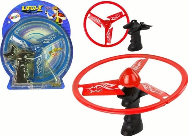 LeanToys Flygande disk Ufo-startramp Röd