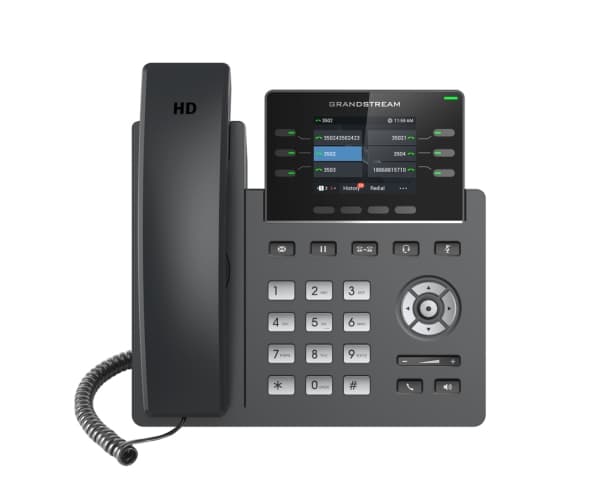 Grandstream GRP2613W - VoIP-telefon med anrops-ID/samtale venter - IEEE 802.11a/b/g/n/ac/ax (Wi-Fi) - 5-veis anropskapasitet - SIP, RTCP, RTP, SRTP -
