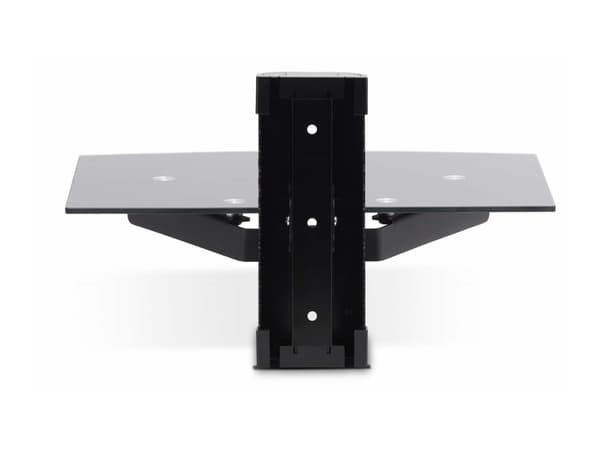 StarTech.com Floating Wall-Mounted AV Shelf, Adjustable Height Shelf For Under TV, Organize A/V Equipment On Black Tempered Glass Shelf - Hylle - for