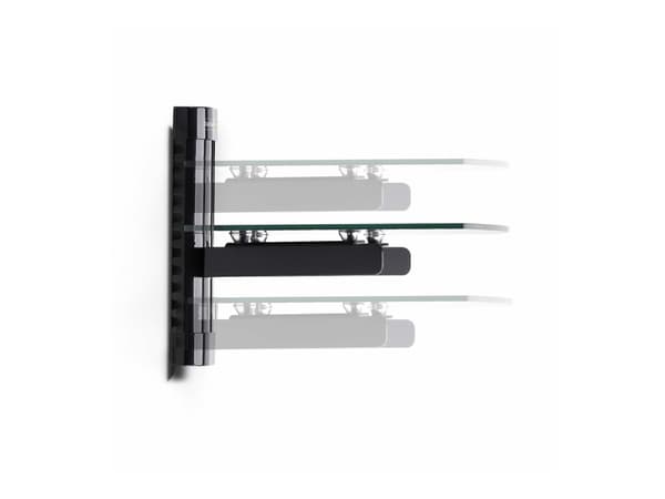 StarTech.com Floating Wall-Mounted AV Shelf, Adjustable Height Shelf For Under TV, Organize A/V Equipment On Black Tempered Glass Shelf - Hylle - for