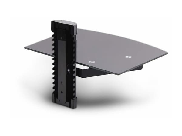 StarTech.com Floating Wall-Mounted AV Shelf, Adjustable Height Shelf For Under TV, Organize A/V Equipment On Black Tempered Glass Shelf - Hylle - for