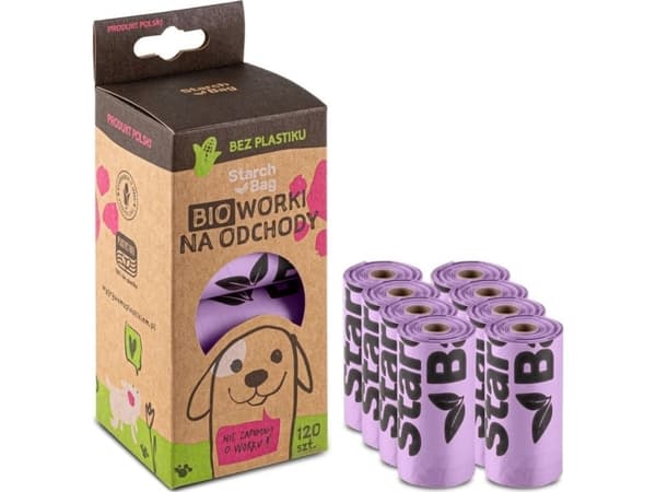 STARCHBAG BIO-påsar 8 rullar x 15 st färg lila